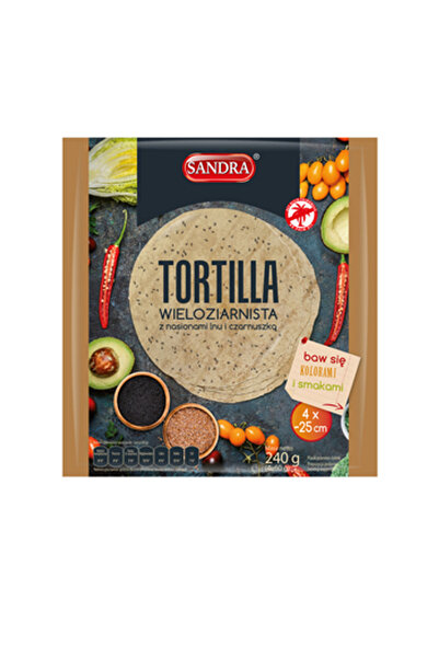 Sandra Tortilla preparată din făină de grâu de calitate superioară, multicere...
