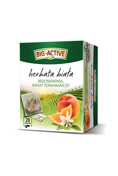 Generic Brand Ceai Big Active Alb cu Piersici si Flori de Portocala, 20 plicu...