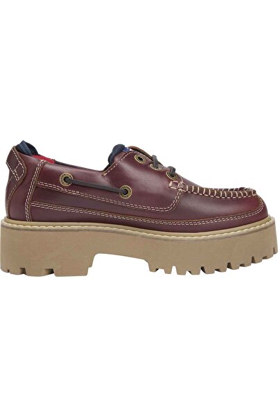 Tommy Hilfiger Women's Brand Logo Brown Boots & Booties Suitable for Daily Use