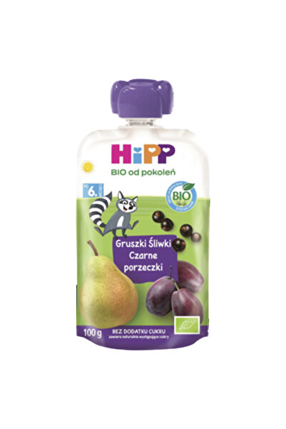 Hipp BIO de generatii, Pere-Prune-Coacaze negre, dupa 6 luni, 100 g