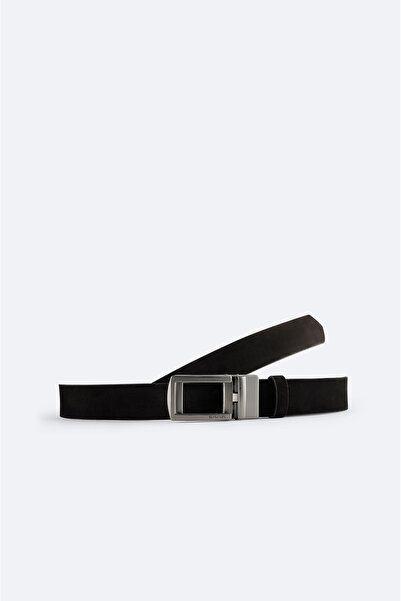 Avva Men's Black Leather Belt B009305