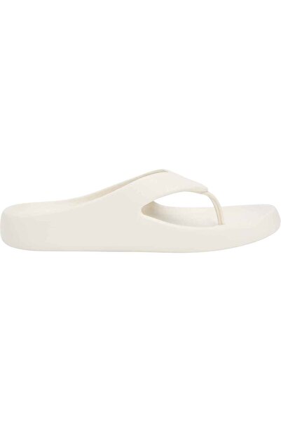Tommy Hilfiger Women's Cream Slippers with Brand Logo, Suitable for Daily Use