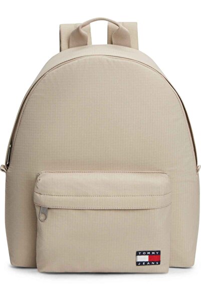 Tommy Hilfiger Men's Beige Backpack with Brand Logo, Suitable for Daily Use