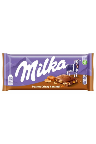 Milka Ciocolata cu lapte, Milka, cu alune si caramel, 90g