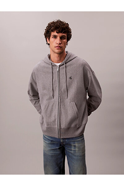 Calvin Klein Men's Brand Logo Full Zipper Hooded Sweatshirt Suitable for Dail...