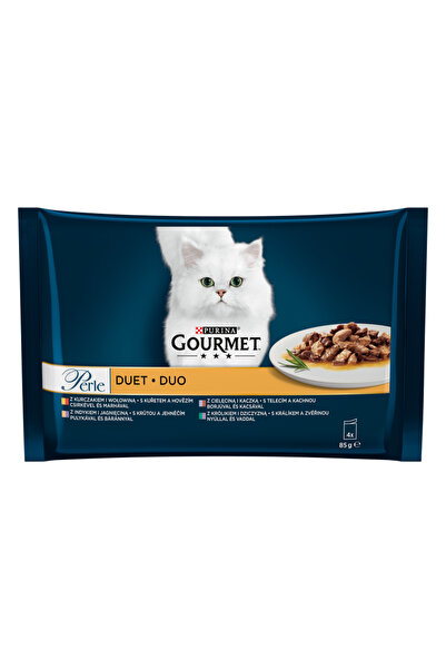 Gourmet Hrana umeda pentru pisici Pearl Duo, Gourmet, Diferite arome, 4 x 85 g