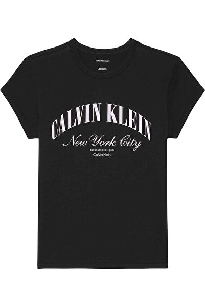 Calvin Klein Kadın SS Baby Logo Grafik Detaylı T-shirt