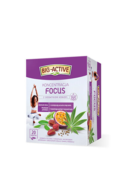 Generic Brand Ceai verde Big Active Focus cu adaus de canabis, 20 pliculete x...