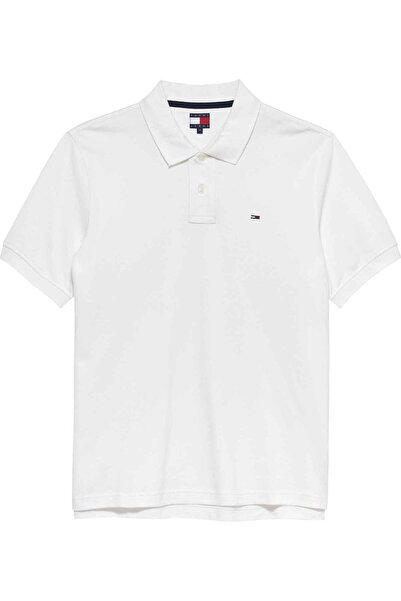 Tommy Hilfiger Erkek Marka Logolu Günlük Kullanıma Uygun Ekru Polo Yaka T-Shirt