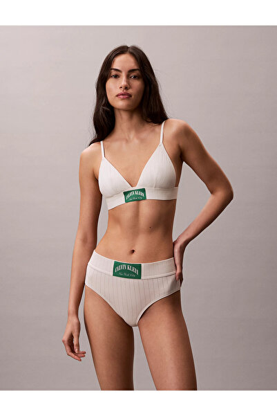 Calvin Klein Women's Cream Bra with Brand Logo, Suitable for Daily Use