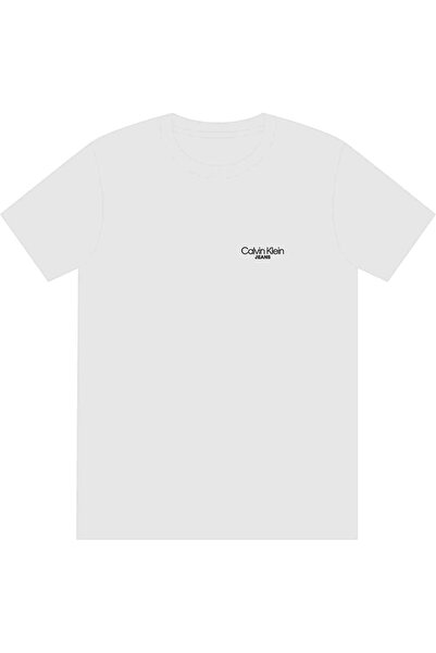 Calvin Klein Erkek Marka Logolu Günlük Kullanıma Uygun Beyaz T-Shirt