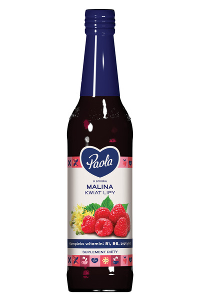Paola Sirop Paola, cu aroma de zmeura si tei, 430 ml, fara conservanti