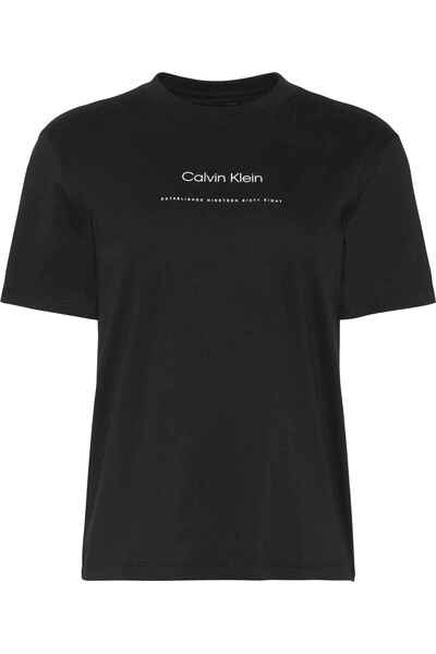 Calvin Klein Women's Black T-Shirt with Brand Logo, Suitable for Daily Use