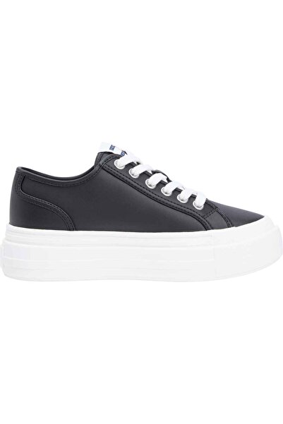 Tommy Hilfiger Women's Brand Logo Black Sneaker Suitable for Daily Use