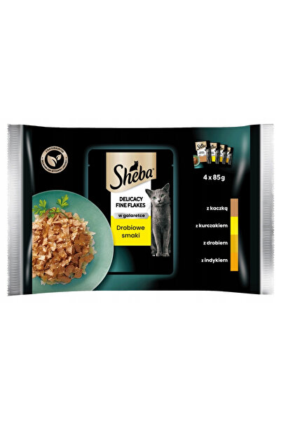 SHEBA Hrana umeda pentru pisici, SHEBA, Delicii in jeleu, pui, set 4x85g
