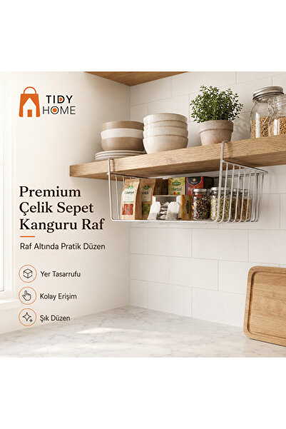 Tidy Home Premium Steel Cabinet Kangaroo Shelf Basket Hanging Shelf Organizer...