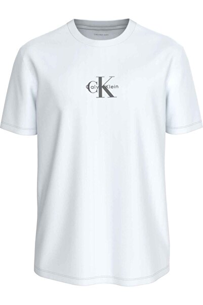 Calvin Klein Erkek Marka Logolu Günlük Kullanıma Uygun Beyaz T-Shirt