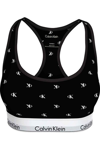 Calvin Klein Women's Brand Logo Stylishly Designed Black-White Logo Bra Suita...