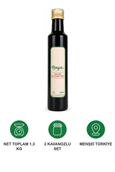 Raya Organik Organik Balzamik Sirke 250 ml Doğal Fermente Katkısız Koruyucusuz Cam Şişe