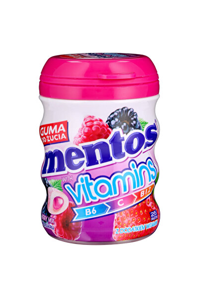 Mentos Vitamins, mix de fructe de padure, 50g, fara zahar, cu xilitol