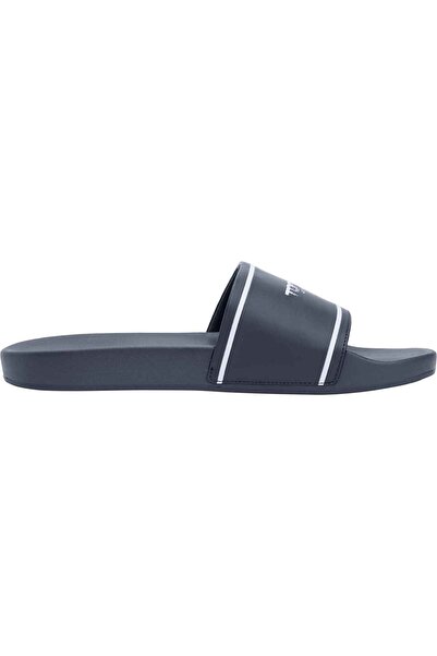 Tommy Hilfiger Men's Brand Logoed Navy Blue Slippers Suitable for Daily Use