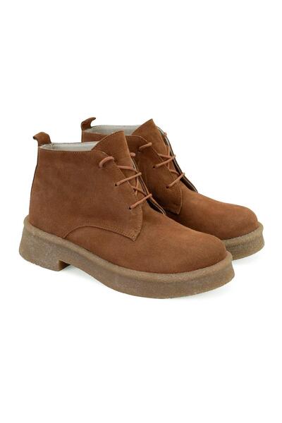 Desa Alena Brown Women's Lace-Up Suede Leather Boots