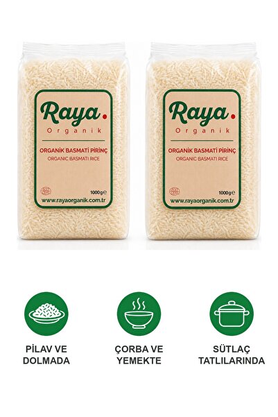 Raya Organik Organik Basmati Pirinç 2'li Set 2 x 1000 gr (Toplam 2 kg)