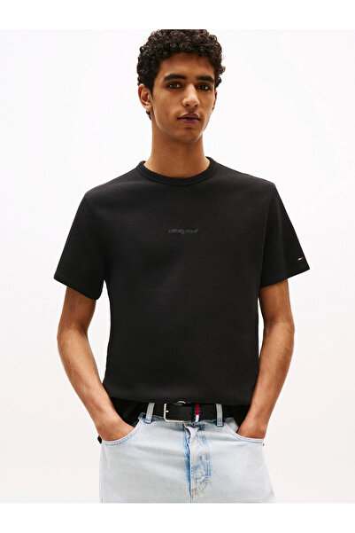 Tommy Hilfiger Men's Brand Label T-Shirt with Crew Neck and Short Sleeves, St...
