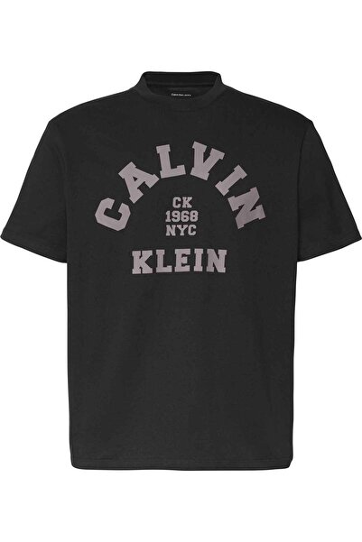 Calvin Klein Ss 20S Ln Calvin College Graphic Men's Crew Neck T-Shirt Black