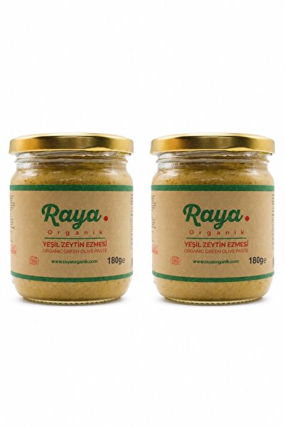 Raya Organik Organik Yeşil Zeytin Ezmesi 2'li Paket (2 x 180 gr) Katkısız Doğal