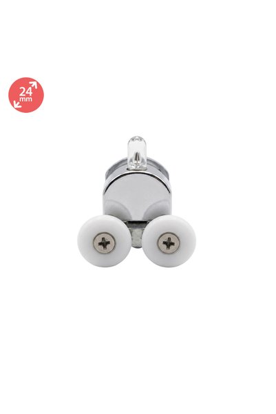 EYM Duşakabin Tekerleği Metal Gövdeli Alt Tekerlek Krom Teker Çapı 24 mm