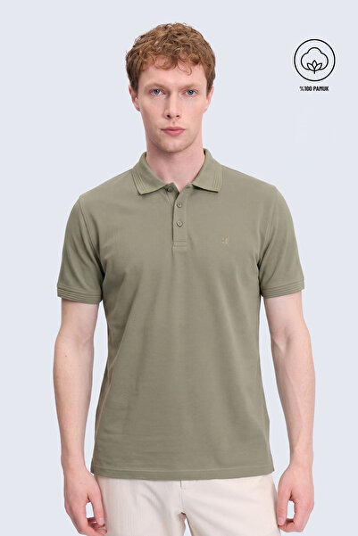 Hatemoğlu Green Regular Fit Polo Collar 100% Cotton T-Shirt