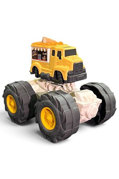 JRK Giant Wheeled Yellow Monster Truck Toy Truck - Giant Wheeled Mini Truck
