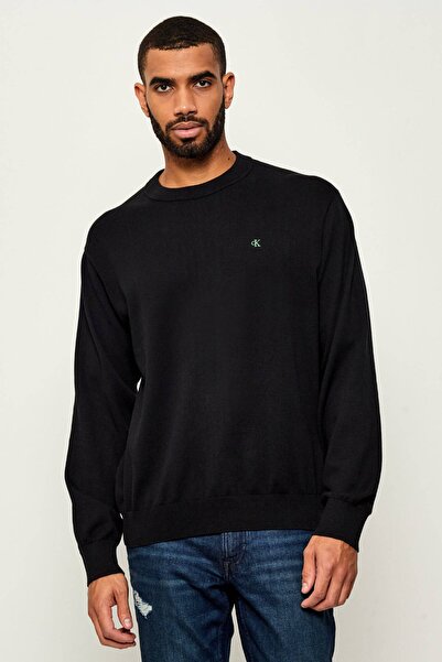 Calvin Klein Men's Brand Logo Embroidered Round Neck Stylish Appearance Black...