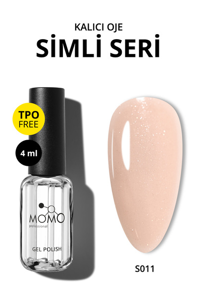 MOMO professional Kalıcı Oje S011, Hafif Simli Açık Pudra, 4 ml