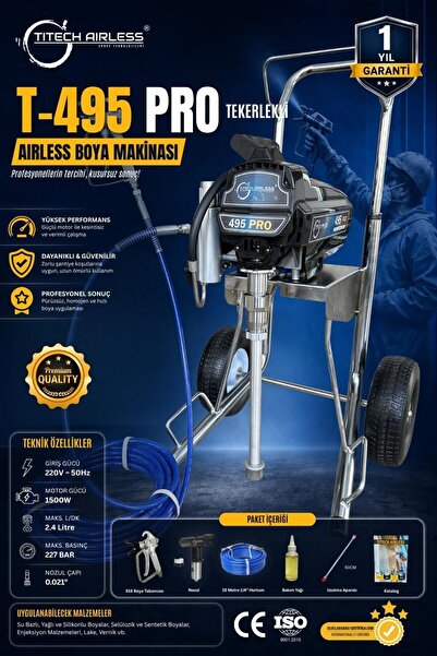 Titech Airless Sprey Teknolojileri T-495 Elektrikli Airless Boya Makinası Tek...