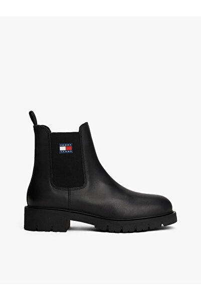 Tommy Hilfiger TJW Chelsea Deri Kadın Siyah Bot EN0EN02825BDS