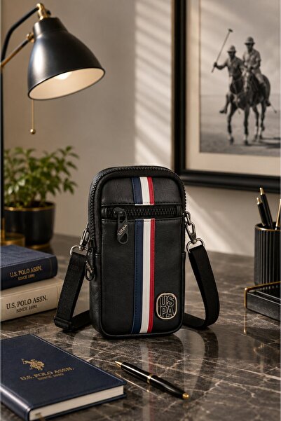 U.S. Polo Assn. Black Unisex Messenger Bag Plevr23708