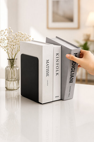 VENON 2 Pieces | |   Black | |   Flat Model Metal Book Support Book Holder De...