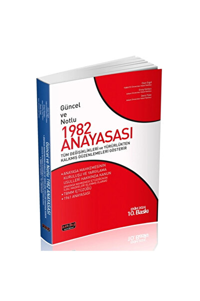 Savaş Yayınevi Güncel ve Notlu 1982 Anayasası