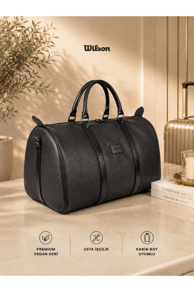 Wilson Geantă de voiaj sport unisex, mărime cabină, din piele vegană, cu mâne...