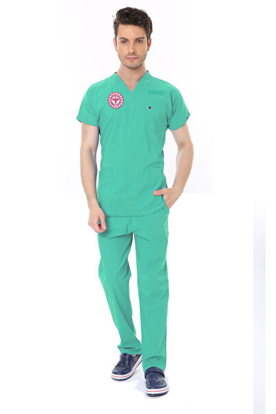 İBA MEDİKAL MİNT YEŞİLİ AİLE SAĞLIĞI ÇALIŞAN FORMASI LİKRALI SCRUBS TAKIM (BE...