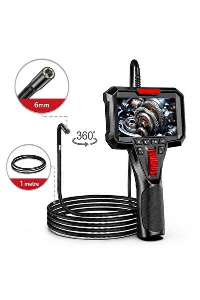 XWALL 360 Derece Oynar Başlı 6mm Lens Çapı 1 Metre Yılan Endoskop Kamera