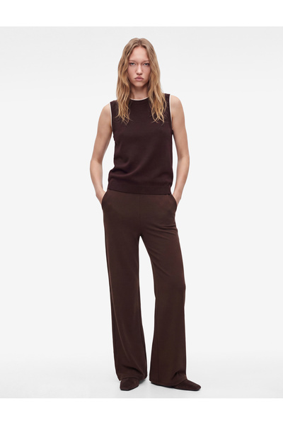 Koton Viscose Regular Fit Normal Waist Wide Leg Trousers