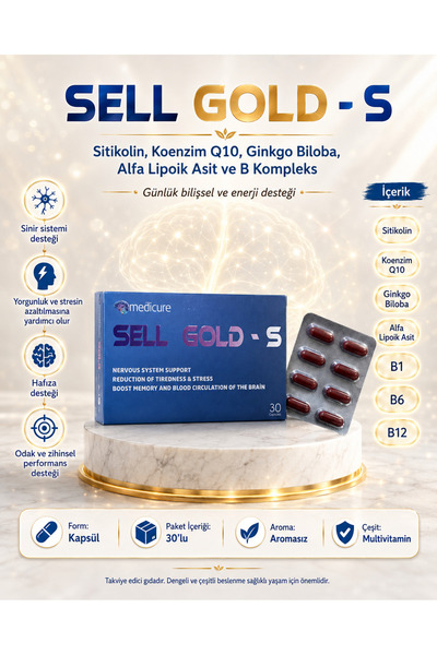 SELL GOLD - S SELL GOLD-S Sitikolin, Koenzim Q10, Ginkgo Biloba, Alfa Lipoik ...
