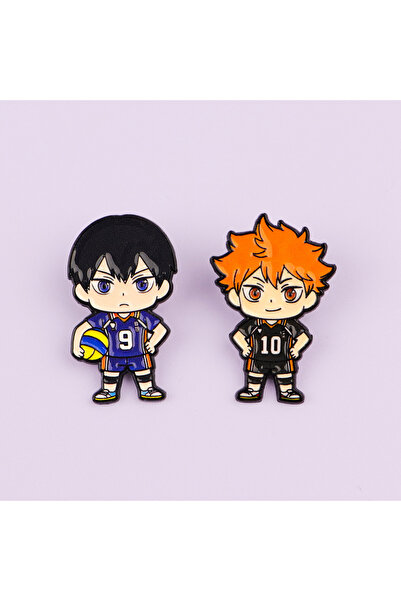 Choice 2pcs 2pcs Cute Volleyball Boy Enamel Pin Cartoon Anime Brooch For Coat...