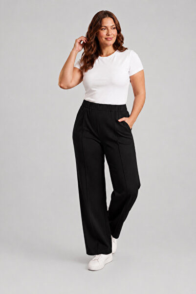BANEGA Παντελόνι φόρμας plus size - Μαύρο - Basic