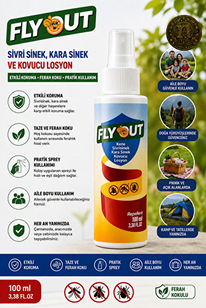 Genel Markalar Sivrisinek, Kara Sinek ve Kene Kovucu Losyon 100 ml Sprey – Fe...