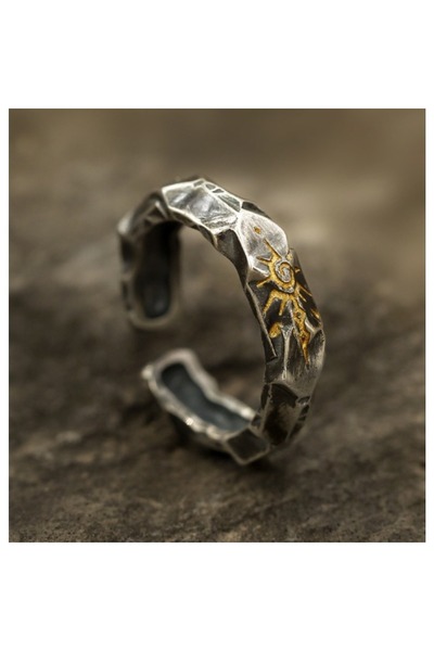 Choice1 Adjustable Type2 Adjustable Wishing Stone Totem Ring, Stainless Steel...