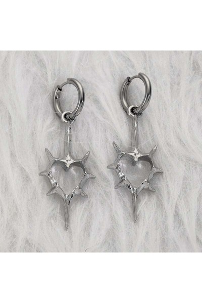 Choice 02 Y2K Punk Hollow Thorn Love Heart Pendant Earrings for Women Vintage...